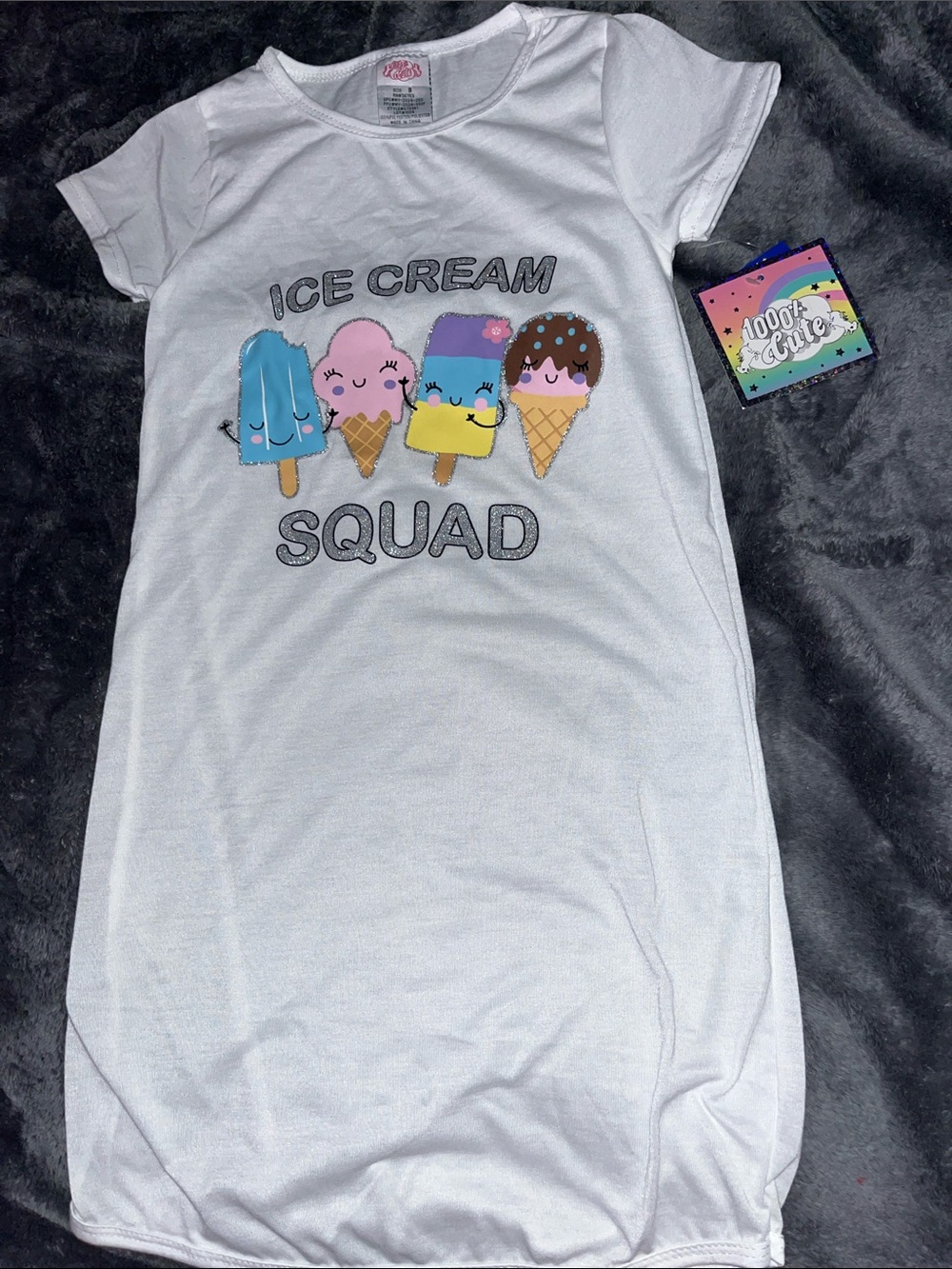 Kids White "Ice Cream Squad" Nightgown
